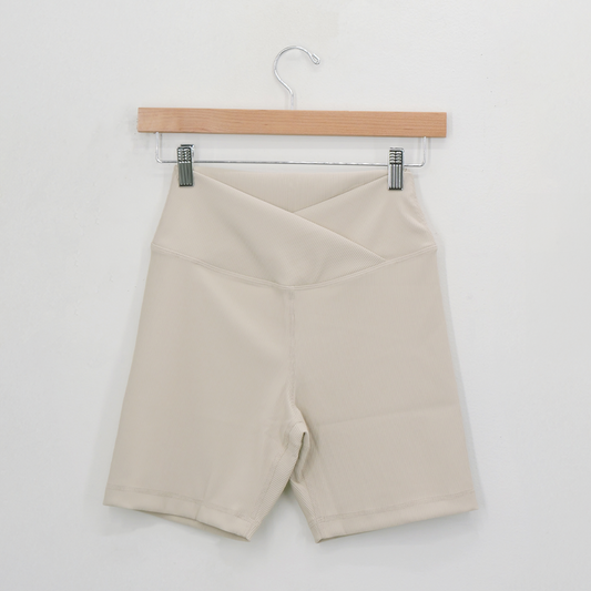Rib V-waist biker short Sea Shell